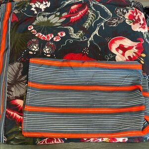 Floral and Striped Patterned Fabric